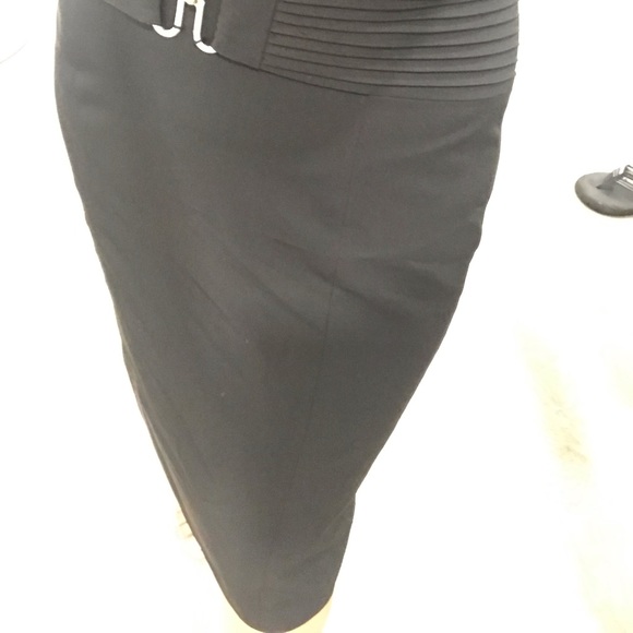 Calvin Klein Buckled Sheath Black Midi Dress - Picture 7 of 17